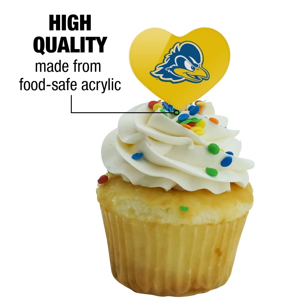 GRAPHICS & MORE Cupcake Picks Set of 6, Heart Design, Acrylic, University of Delaware, One Size, Model CUPCAKE.HEART.CLCDEL.Z007616