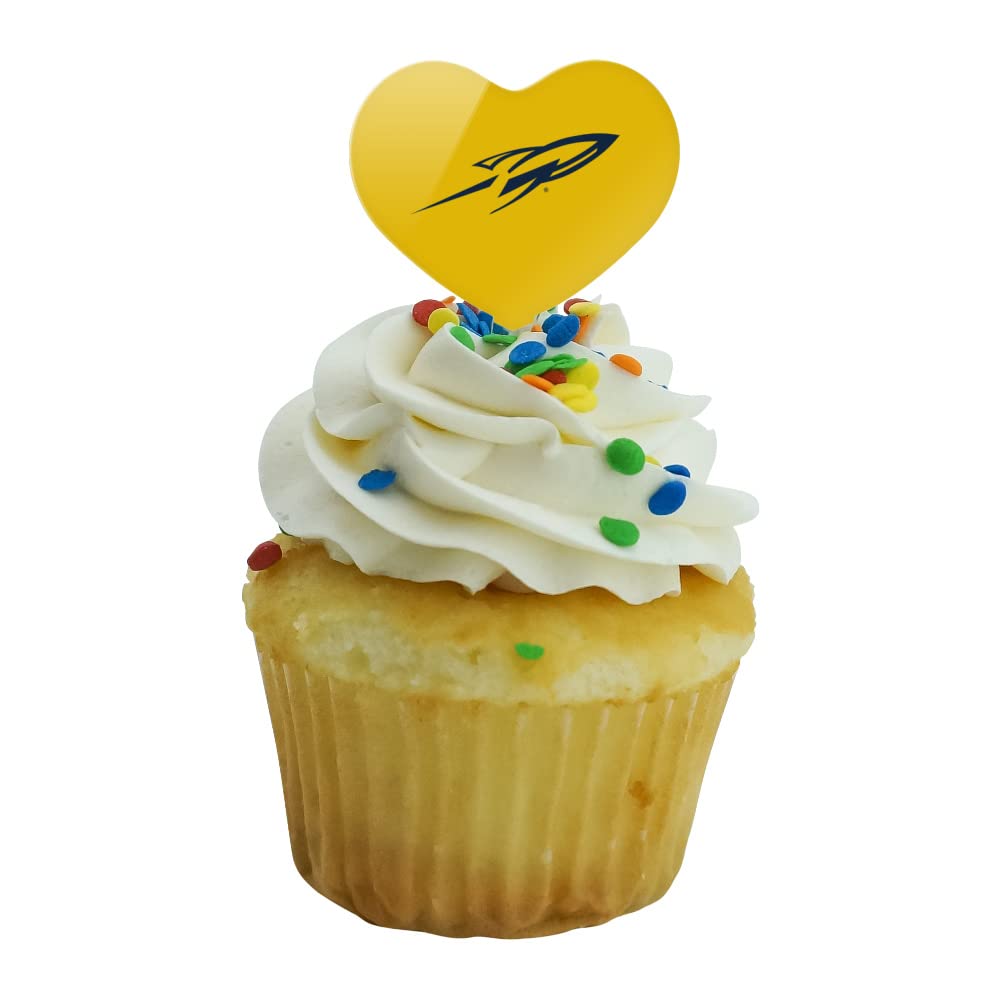 GRAPHICS & MORE Cupcake Picks Set of 6, Acrylic, Heart Design, University of Toledo, One Size