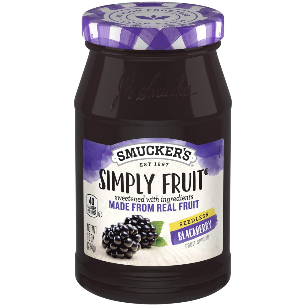Smucker'S Simply Fruit Seedless Blackberry Spread, 10 Oz, 2 Pk