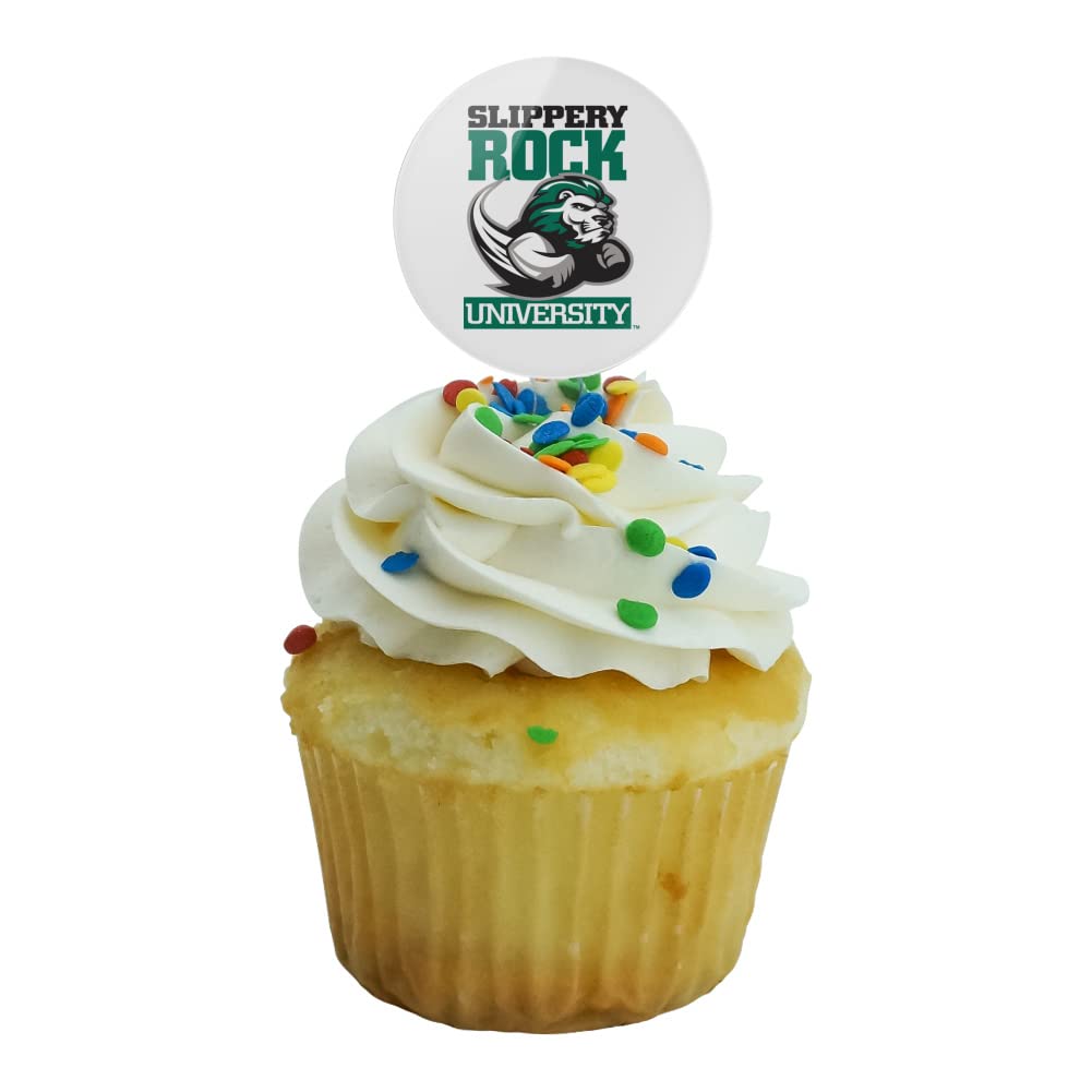 Slippery Rock Secondary Logo Cupcake Picks Toppers Decoration Set Of 6