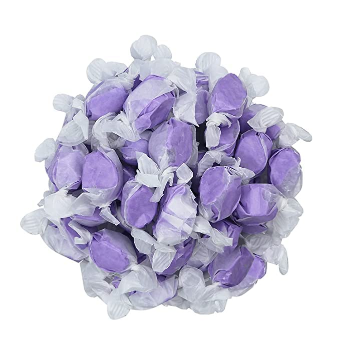 Gourmet Soft and chewy Salt Water Taffy Candies - Individually Wrapped - Bulk bags (Huckleberry, 3 Pound (Pack of 1))