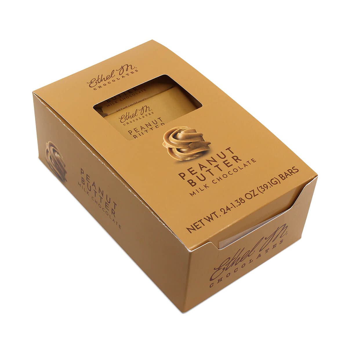Ethel M Chocolates Top-Grade Milk Chocolate Peanut Butter Filled Bars  Individually Wrapped Chocolate Candy Bars  For Gifting  Holidays & Everyday Indulgence (24 Pieces)