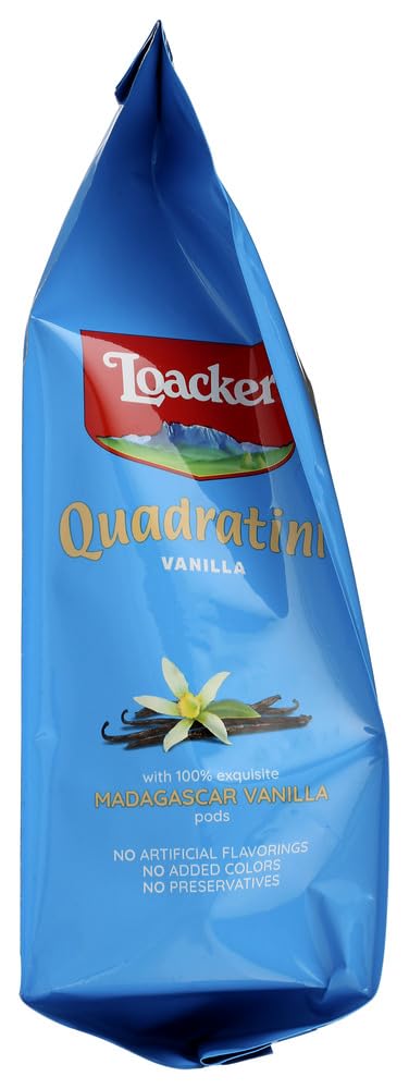 Loacker Quadratini cube Vanilla Wafer 8.83 Ounce - 8 per case.8