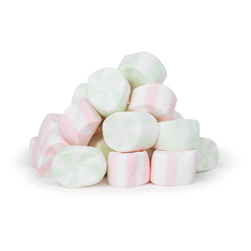 The Snackery Pink, Green And White Pinwheel Marshmallows, Round Puffy Pinwheels (2.2 Lb)