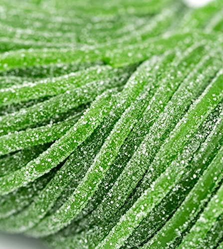 Fruidles Licorice Laces, Long Shoestring Candy Straws, Soft Chewy, Gelatin-Free, Party Favor (Sour Green Apple Laces, 2 Pounds)