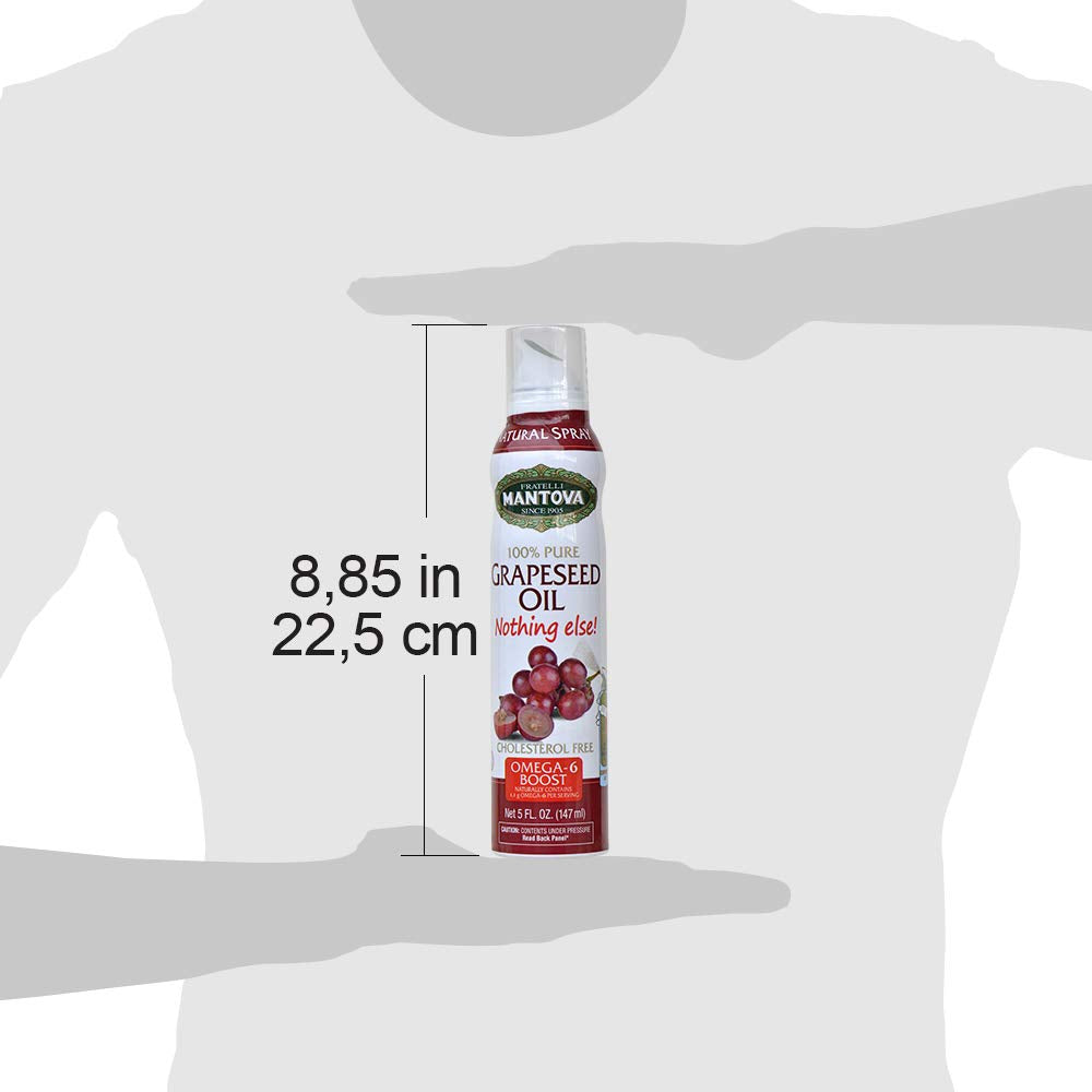 Mantova G seed Oil Cooking Spray, 100% Pure, Omega-6, 5 Fl Oz