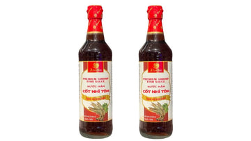 2 Packs - Premium Shrimp Fish Sauce Glass Bottle - Nuoc Mam Cot Nhi Tom Chai Thuy Tinh - 16.9 Oz per Glass Bottle with 2 Bottles