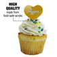 GRAPHICS & MORE Cupcake Picks Set of 6, Acrylic, UC Davis Secondary Logo Heart, One Size