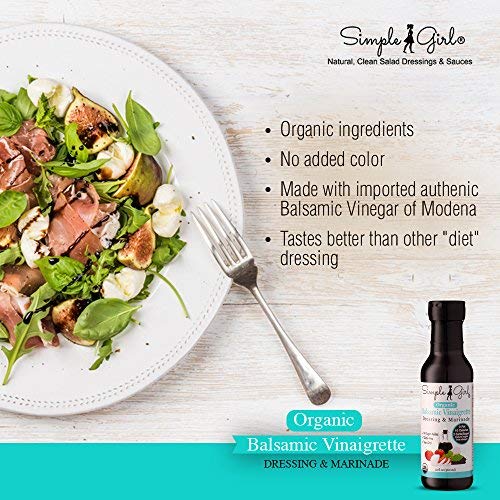 Simple Girl Organic Balsamic Vinaigrette, Low Sugar, Gluten Free, Vegan, 12 oz, 2 Pack