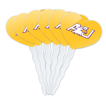 GRAPHICS & MORE Cupcake Picks Set of 6 - Acrylic Heart Decoration - Ashland University