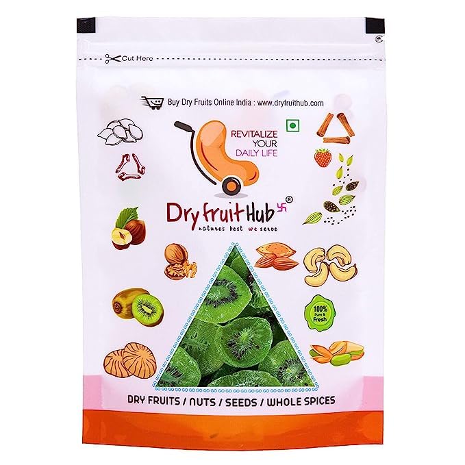 Dry Fruit Hub Dried Kiwi Fruit Slices - 1Kg Kivi,Dehyderated Candied Kiwi,Kiwi Dry Fruits 2 Pack Of 500Gm Healthy Snacks