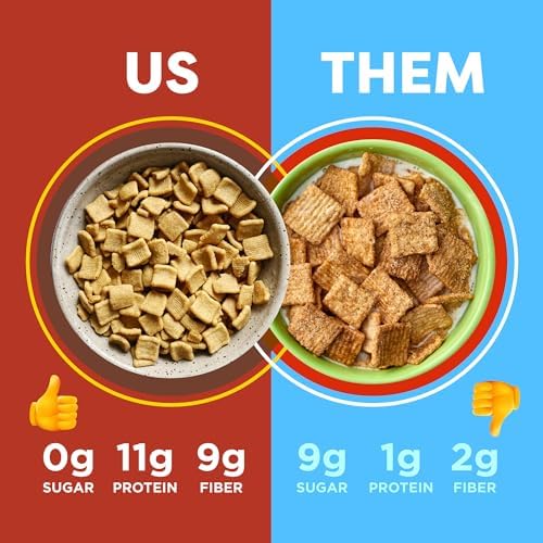 Catalina Crunch Cinnamon Toast Cereal 4 Pack | Low Carb, Sugar Free, Gluten Free | Keto Snacks, Vegan, Plant Based Protein