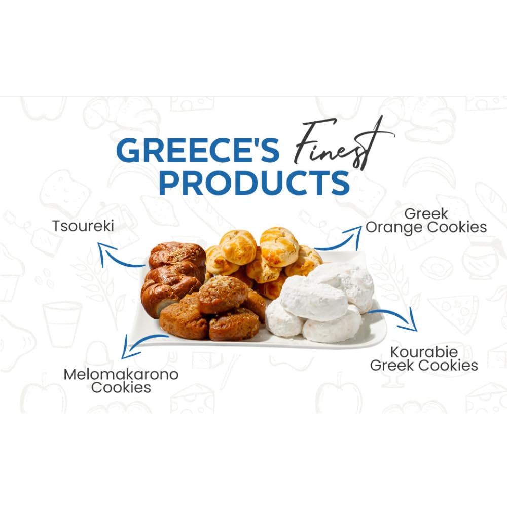Authentic Greek Bakery Mix: Taste Greece at Home with tsoureki, melomakarono, kourabie and koulourakia