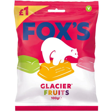 Foxs Glacier Fruits Bag, 3.52oz (100g) Pack of 3
