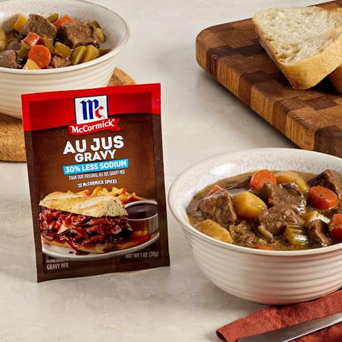 McCormick 30% Less Sodium Au Jus Gravy Mix  1 oz (Pack of 12)