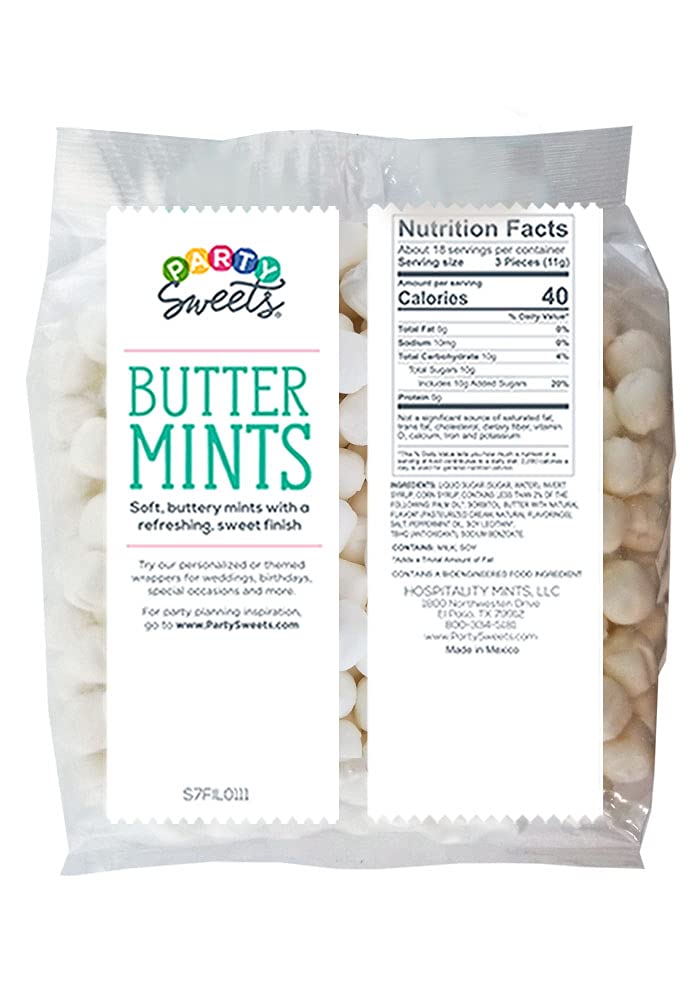 Party Sweets White Buttermints, 2.75 Pound, Appx. 350 Pieces From Hospitality Mints