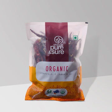 Pure & Sure Byadagi Organic (Dried) Red Chilli Whole - 200Gm | 100% Natural Sabut Lal Mirch | No Preservatives, No Additives, No