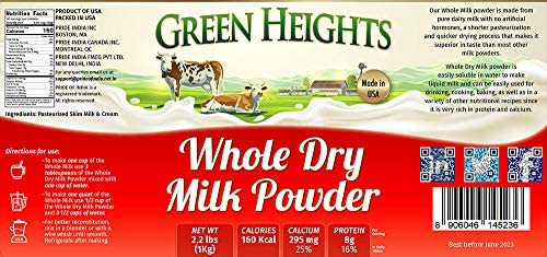 Whole Dry Milk Powder - 2.2 Pounds / 1 Kilo Jar (30+ Servings) - Proudly Made in America - Healthy Nourishing Essentials by Gree