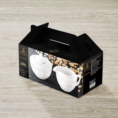 Wilmax 880112 Sugar Bowl & Creamer Set, White - Pack of 24
