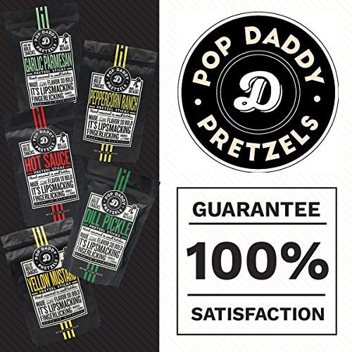 Pop Daddy Flavored Pretzels Sticks | Dill Pickle Flavor | 3oz Healthy Gourmet Pretzels Snacks | 15 Pack