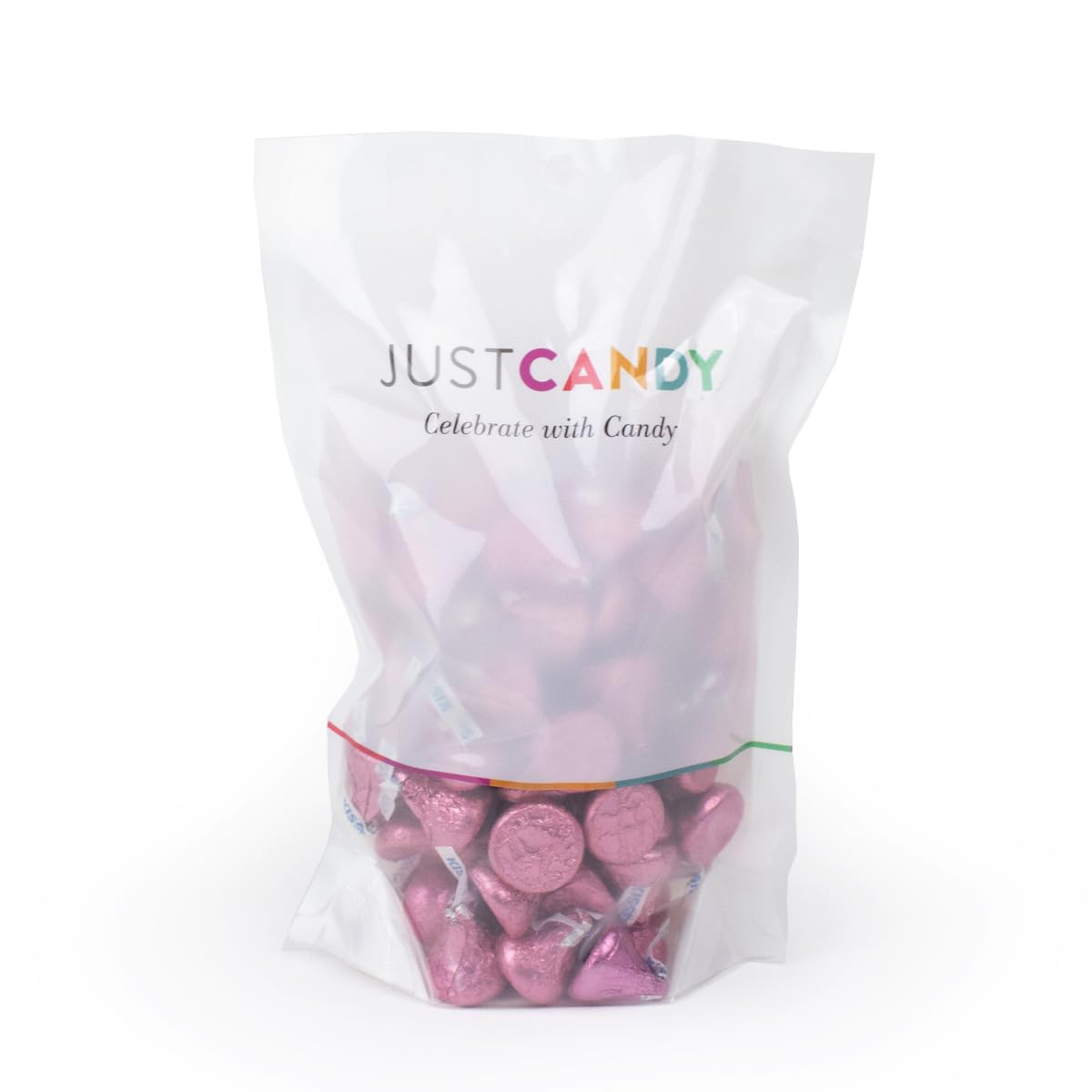 Just Candy Pink Candy Kisses Milk Chocolate - 90 Count, Approximately 90 Pieces