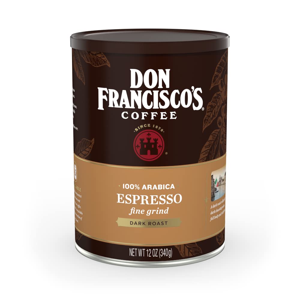 Don Francisco'S Espresso Dark Roast Ground Coffee, 12 Oz Can
