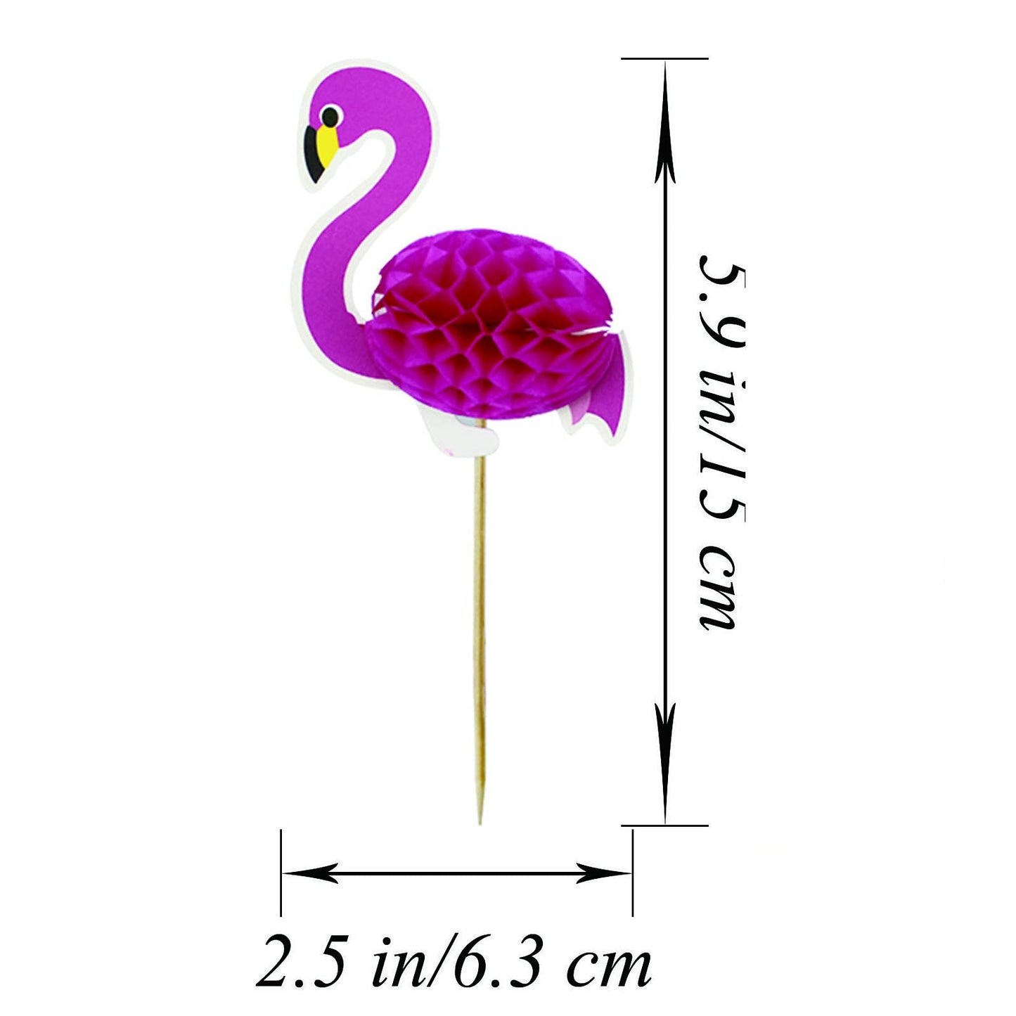 60 Pieces Tropical Cupcake Toppers,3D Flamingo And Pineapple Cupcake Toppers,Hawaiian Themed Cake Toppers Picks For Birthday Par