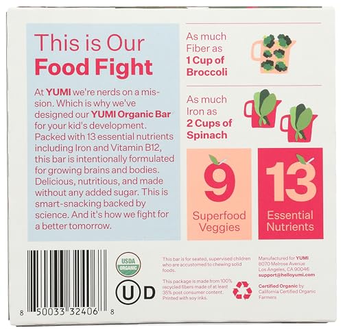 Yumi Strawberry and Rhubarb Organic Bar 3.7 OZ