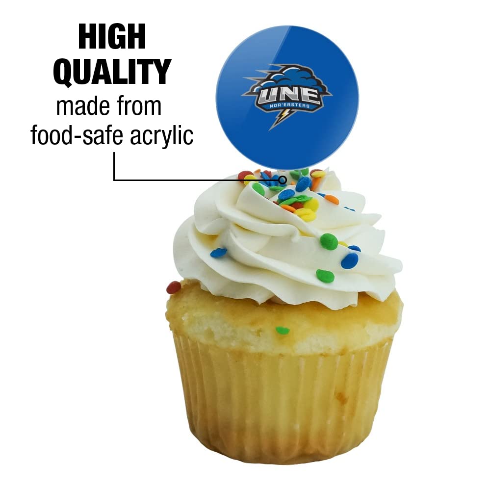 University Of New England Primary Logo Cupcake Picks Toppers Decoration Set Of 6