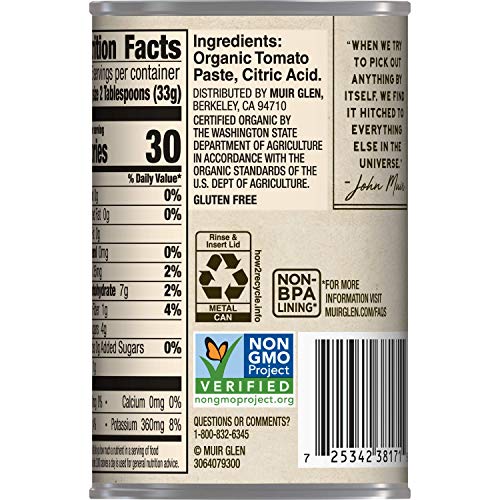 Muir Glen, Organic Tomato Paste, 6 oz (Pack of 24)