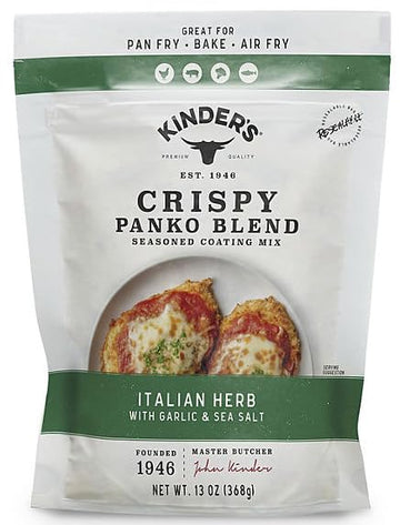 Kinders Crispy Panko Blend, Italian Herb With Garlic and Sea Salt Seasoned Coating Mix | 13 Ounce Resealable Bag, Great For Pan 