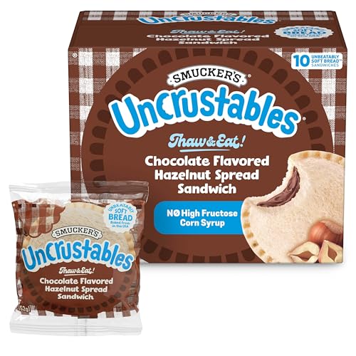 Smuckers Uncrustables Chocolate Flavored Hazelnut Spread Sandwiches, 10 Count, Thaw & Eat