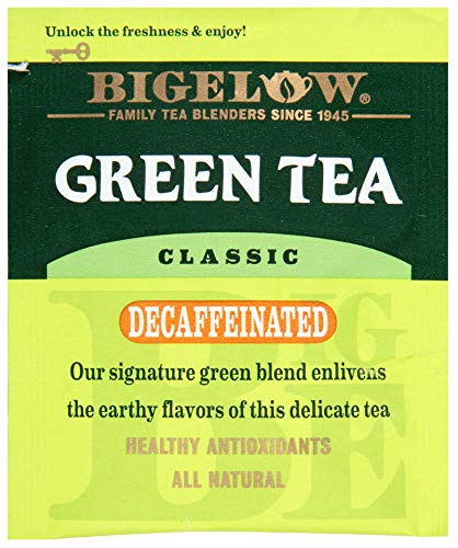 Bigelow Tea Decaffeinated Green Tea, 28-Count Boxes, Pack of 6, Caffeine-Free, Antioxidant-Rich, All Natural