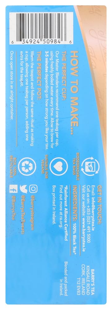 Barrys Tea Bags, Decaffeinated, 80 Count Pack of 3