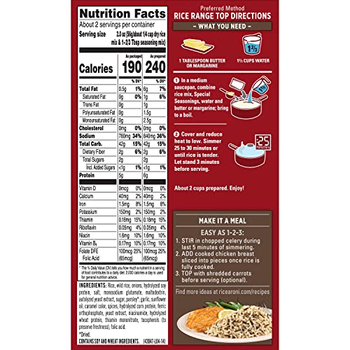Rice-A-Roni, Rice Mix Long Grain and Wild, 4.3 oz