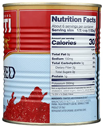 Mutti Finely Crushed Tomatoes, No Additives Or Preservatives, Vegan, Gluten Free & Non-Gmo, 28 Oz (Pack Of 6)