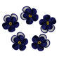 OCREME Royal Icing Sugar Flower Set of 16 - 1-1/4 Inch, Royal Blue/White, Cake Decorating, Cupcake Toppers