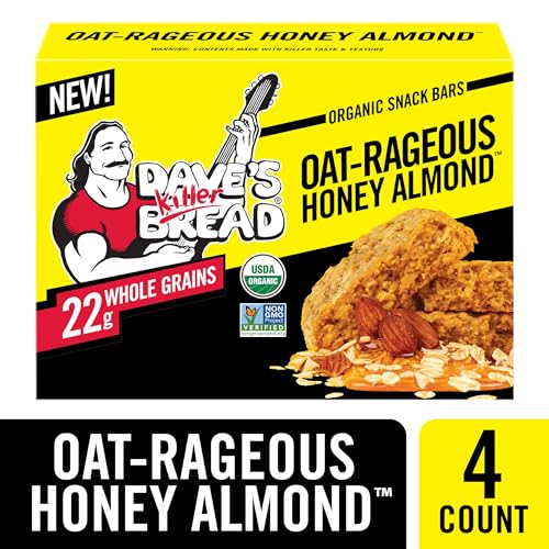 Daves Killer Bread Oat-Rageous Honey Almond Organic Snack Bars  4 Individually Wrapped Snack Bars