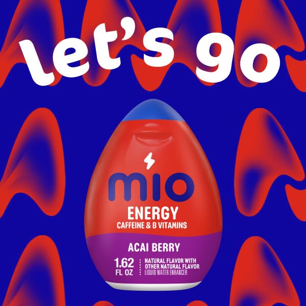 Mio Energy Liquid Water Enhancer Variety Pack, 8 Pack - 4 Acai Berry Storm & 4 Black Cherry, 12.96 Fl Oz