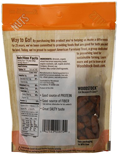 Woodstock Tamari Almonds - Roasted - Case Of 8 - 7.5 Oz.