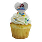 GRAPHICS & MORE Acrylic Cupcake Picks Set of 6 - Presbyterian College Secondary Logo Heart Design