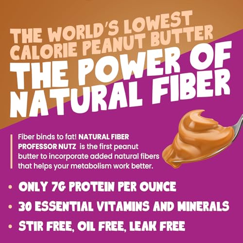 Professor Nutz Organic Peanut Butter- Low Calorie, Nut Butter, Natural Peanut Butter, Natural Fiber, Healthy Peanuts, Great Source Of Protein, 30 Essential Vitamins - 12.41 Oz, 2 Pack Original (Chocolate, Pack Of 2)