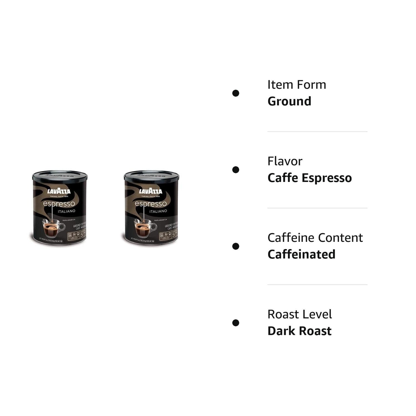 Lavazza Medium_Roast, Ground Coffee - Caffe Espresso - 8 Oz - 2 Pk