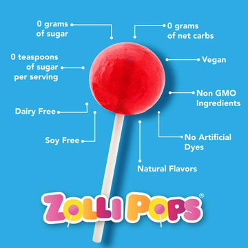 Zollipops Clean Teeth Lollipops, Watermelon Flavor, 6.2 Ounce, Assorted Color