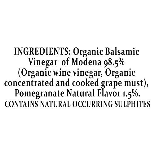 Mantova Organic Pomegranate Balsamic Vinegar, 8.5 Fl Oz, Ideal for Salad Dressing, Pasta, Ice Cream, and Cocktails