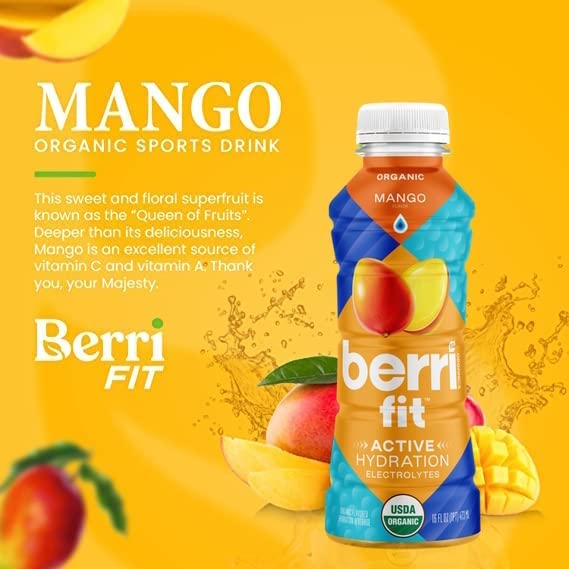 Berri Pro Mango Plant-Based Fitness Beverage - Case Of 12 - 16 Oz(D0102H774Ju.)