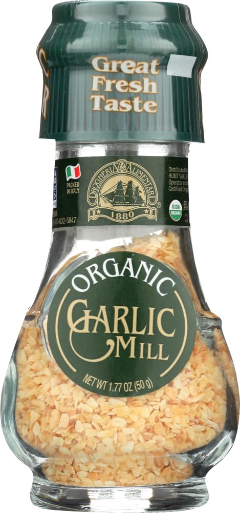 Drogheria & Alimentari Organic All Natural Spice Grinder Garlic, 1.76 Ounce Jars (Pack of 3)