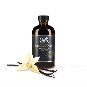 SAVA Madagascar Vanilla Extract - 100% Pure Vanilla Extract from High-Quality Madagascar Vanilla Beans - No Sugar Added Gourmet 