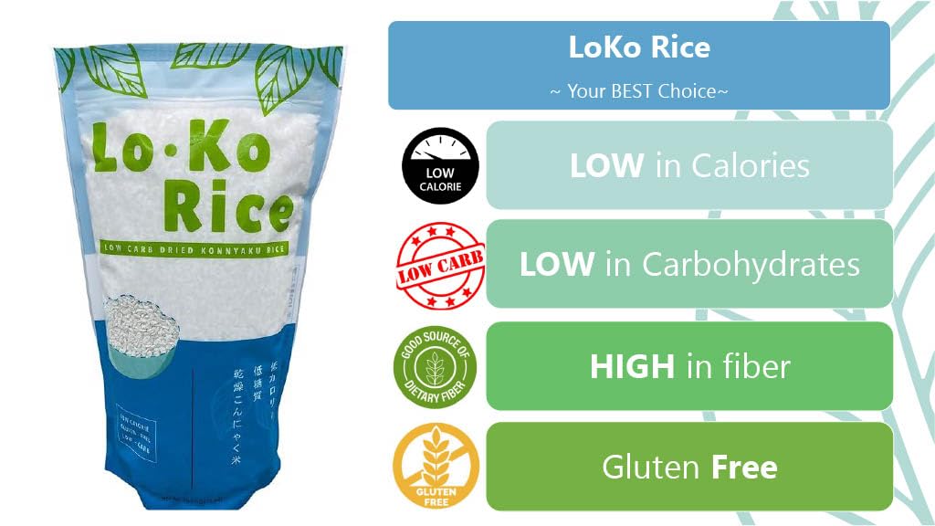 Konjac Rice,Shirataki Rice,Low Calorie,Keto Friendly,Lo Ko Rice, Healthy, Low-Carb,Holiday Gifts, Sushi,Healthy Diet,Californiar