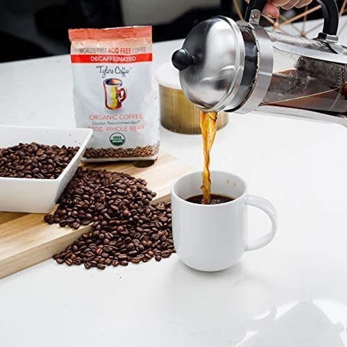 Tylers Acid Free Organic Whole Beans - 100% Arabica Full Flavor Decaf - For Acid Free Diets - Natural And Organic Blend For Comm
